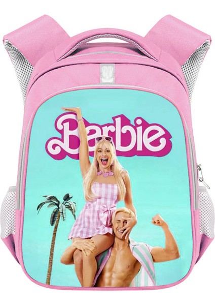 Barbie Kız Okul Çantası Barbie Polyester Yansıtıcı Şerit Sırt Çantası Büyük Kapasiteli Öğrenci Sırt Çantası (Yurt Dışından)