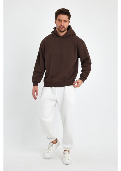 Kahverengi Hoodie, Oversize Sweatshirt, Erkek Hoodie