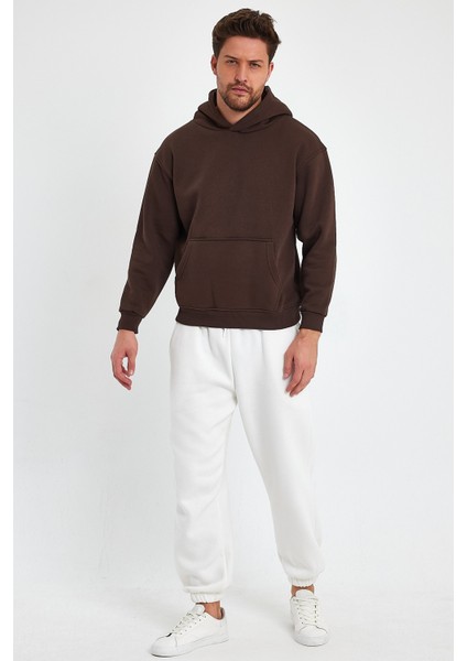 Kahverengi Hoodie, Oversize Sweatshirt, Erkek Hoodie