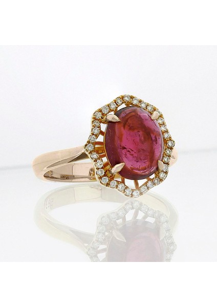 Pırlantalı Anturaj Turmalin Oval Yüzük fiyatları