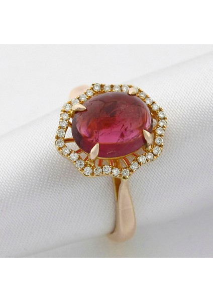 Pırlantalı Anturaj Turmalin Oval Yüzük modelleri