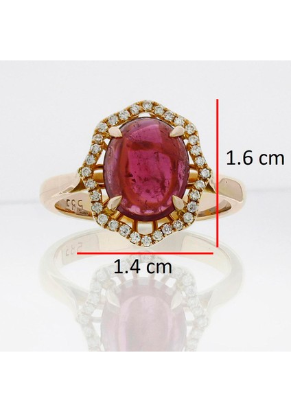 Pırlantalı Anturaj Turmalin Oval Yüzük indirimleri