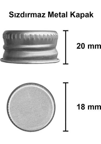 50 ml Metal Gümüş Kapaklı Hediyelik Şat Şişesi 50 cc Kolonya Koku Süs Shot Cam Şişe 20 Adet