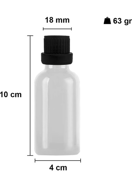 50 ml Plastik Kilitli Siyah Kapaklı Hediyelik Şat Şişesi 50 cc Kolonya Koku Süs Shot Cam Şişe 30 Adet