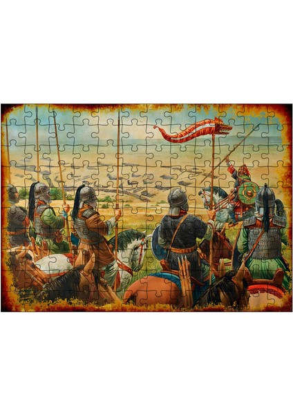 Ahşap Mdf Puzzle Yapboz Meydan Muhaberesi 120 Parça 25*35 cm