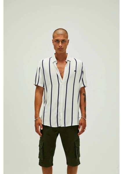 Sergio Erkek Gomlek - Beyaz Cizgili
