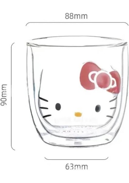 Hello Kitty Çift Cidarlı Cam Kupa modelleri