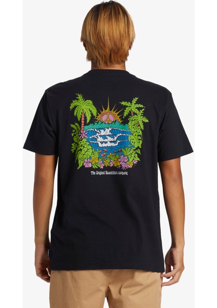 Island Sunrıse Moe Erkek Siyah Tshirt AQYZT09543-10010