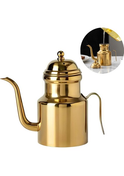 Komple 304 Çelik Gold 310 ml Yağdanlık Sosluk ve Sirkelik CIN596SR