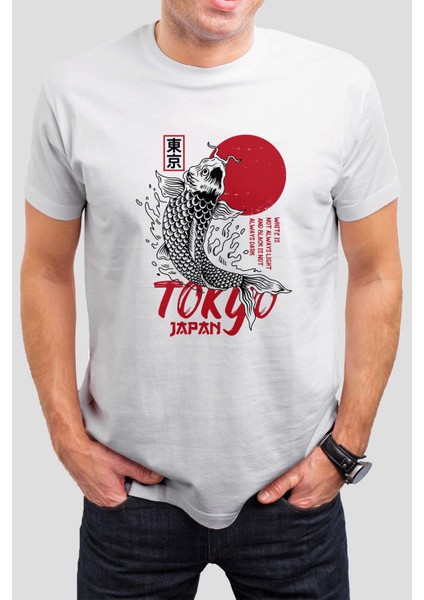 Tokyo Japan Baskılı Beyaz Unisex Tişört C268
