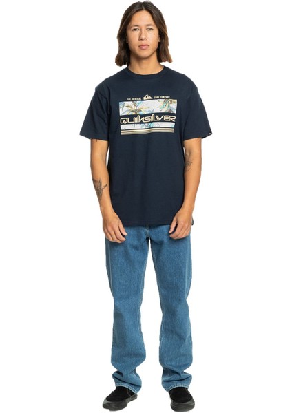 Tropıcal Raınbow Ss Erkek Lacivert Tshirt EQYZT07679-12818