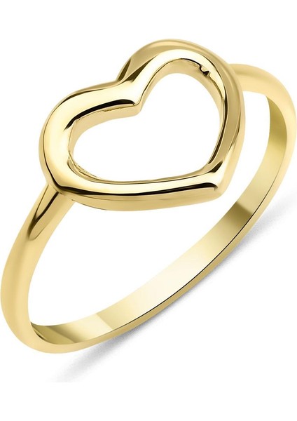 14 Ayar Altın Kalp Modeli Yüzük