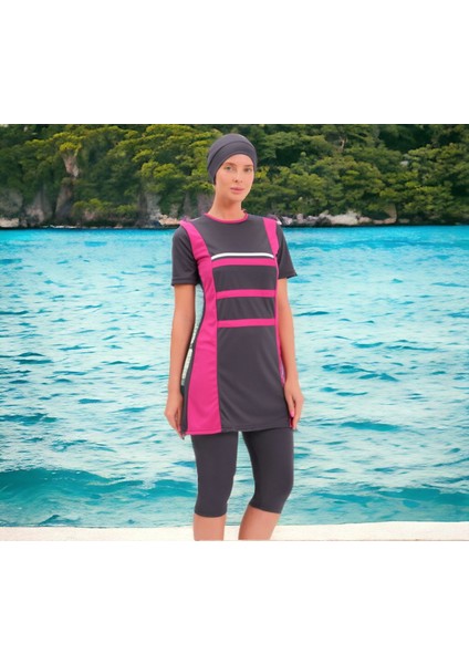 Uzun Kollu Palmiye Desenli Esnek Tam Tesettür fiyatları