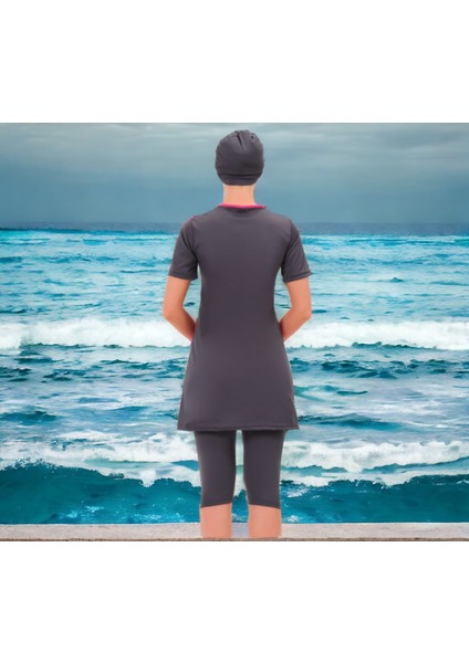 Uzun Kollu Palmiye Desenli Esnek Tam Tesettür modelleri