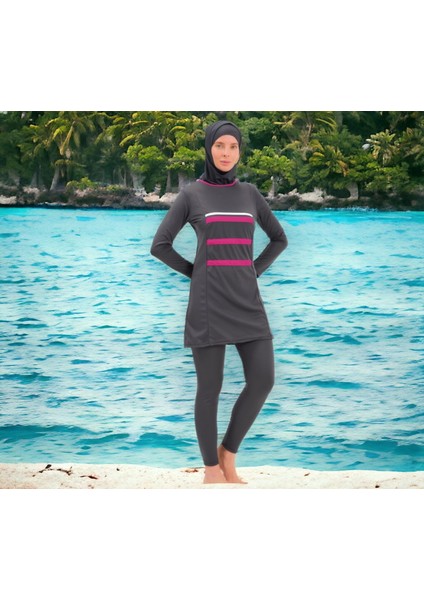 Uzun Kollu Palmiye Desenli Esnek Tam Tesettür fırsatları