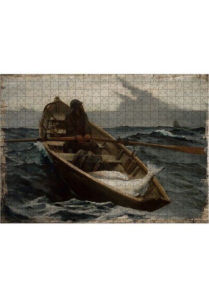 Ahşap Mdf Puzzle Yapboz Denizde Tek Başına 500 Parça 50*70 cm