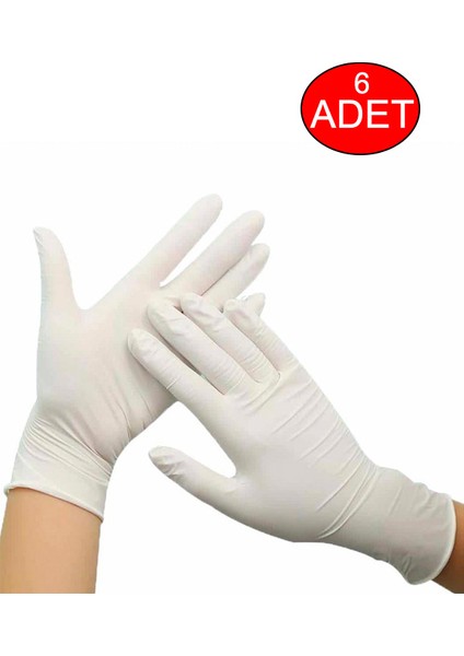 Pudrasız Lateks Muayne Eldiveni 6 Adet 3 Çift