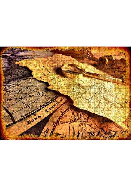 Ahşap Mdf Puzzle Yapboz Eski Haritalar 500 Parça 50*70 cm