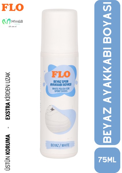 Flo Beyaz Ayakkabı Boyası 75 ml / Beyaz Spor Ayakkabı Boyası/  Beyaz Deri Ayakkabı Taban Boya