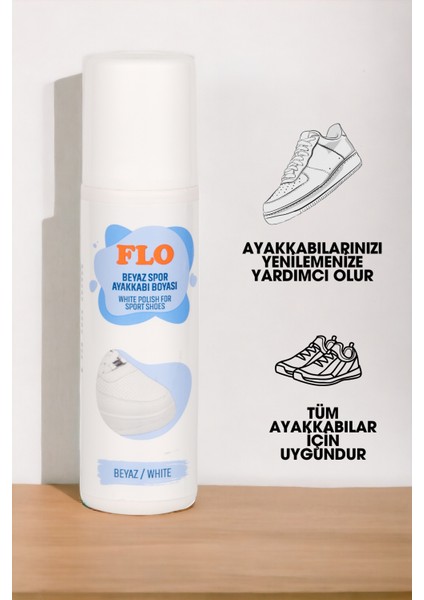 Flo Beyaz Ayakkabı Boyası 75 ml / Beyaz Spor Ayakkabı Boyası/  Beyaz Deri Ayakkabı Taban Boya