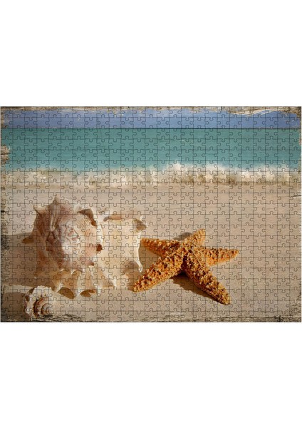 Ahşap Mdf Puzzle Yapboz Deniz Kabukları 500 Parça 50*70 cm