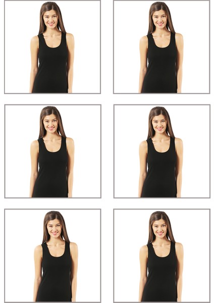 Özkan 23320 6'lı Paket Kadın Pamuklu Likralı Süprem Esnek Rahat Kalın Askılı Atlet