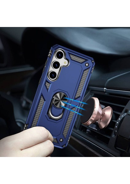 Samsung Galaxy S24 ile Uyumlu Kılıf Tam Koruma Yüzüklü Standlı Tank Gövdeli Telefon Kılıfı Kapak fırsatları