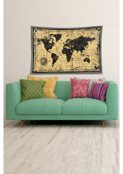 Eski Dünya Haritası Leke Tutmaz Kadife Dokulu Kumaş Duvar Örtüsü Duvar Halısı Tapestry modelleri