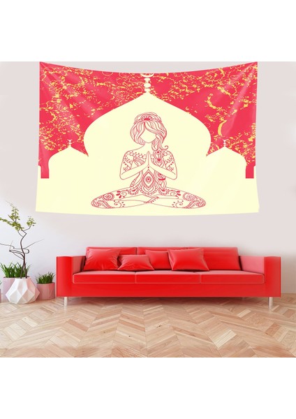 Yoga Enerji Çakralar Leke Tutmaz Kadife Dokulu Kumaş Duvar Örtüsü Duvar Halısı Tapestry