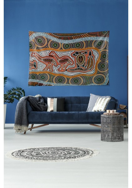 Duvar Resmi Arkeoloji Tarih Temalı Leke Tutmaz Kadife Doku Kumaş Duvar Örtüsü Duvar Halısı Tapestry