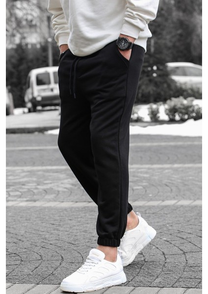Erkek 3 Iplik Jogger Paçası Lastikli Eşofman Altı