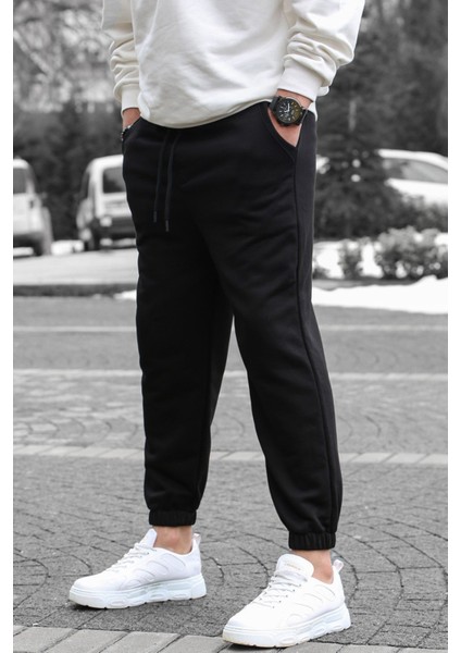 Erkek 3 Iplik Jogger Paçası Lastikli Eşofman Altı