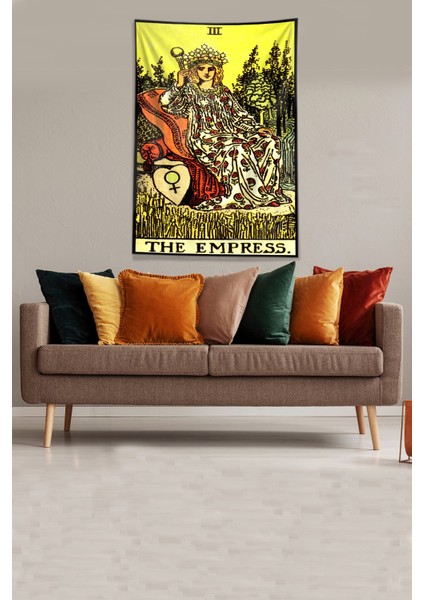 Multirenk Tarot Kartı Empress Leke Tutmaz Kadife Kumaş Duvar Örtüsü Duvar Halısı Tapestry modelleri