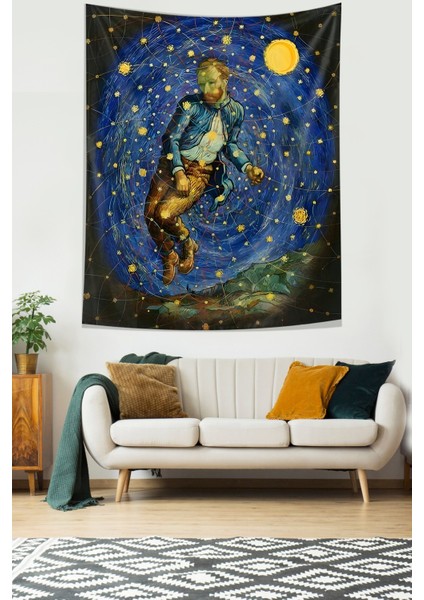 Yıldızlı Geceler ve Van Gogh Leke Tutmaz Kumaş Duvar Örtüsü Duvar Halısı Tapestry fiyatları