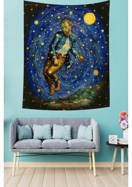 Yıldızlı Geceler ve Van Gogh Leke Tutmaz Kumaş Duvar Örtüsü Duvar Halısı Tapestry modelleri