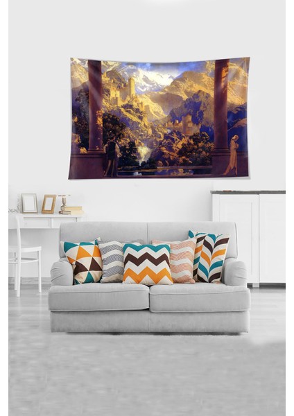 Çok Renkli Ayrılık Temalı Leke Tutmaz Kadife Kumaş Duvar Örtüsü Duvar Halısı Tapestry fiyatları