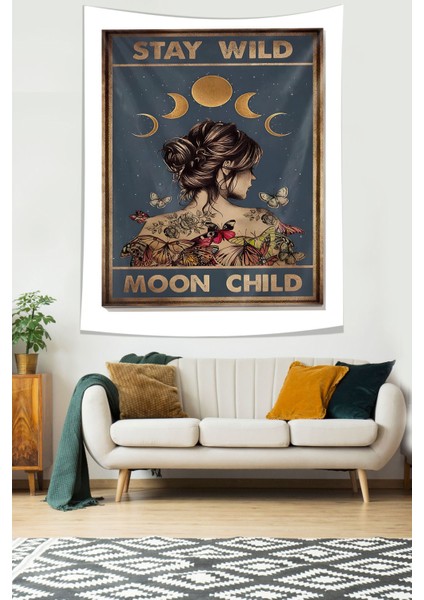 Moon Child Leke Tutmaz Kumaş Duvar Örtüsü Duvar Halısı Tapestry fiyatları