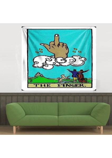 The Finger Tarot Hareket Leke Tutmaz Kadife Dokulu Kumaş Duvar Örtüsü Duvar Halısı Tapestry