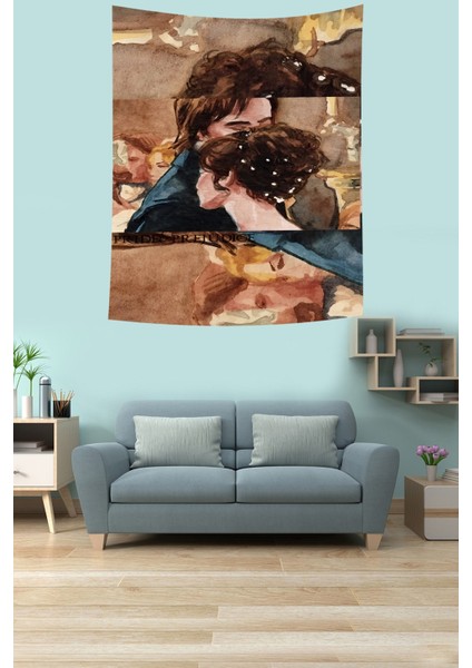 Aşk ve Gurur Film Posteri Leke Tutmaz Kumaş Duvar Örtüsü Duvar Halısı Tapestry