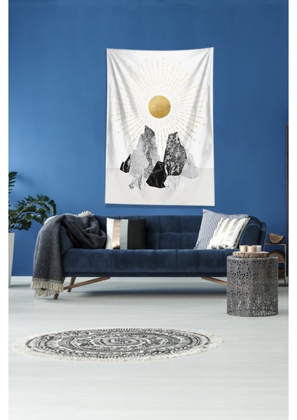 Beyaz Güneşin Doğuşu Sunset Leke Tutmaz Kadife Kumaş Duvar Örtüsü Duvar Halısı Tapestry modelleri