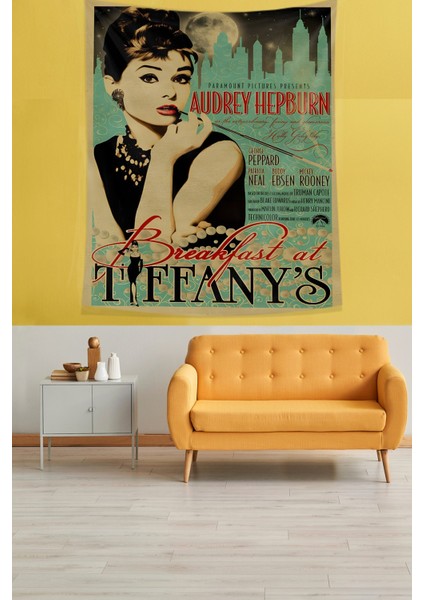 Audrey Hepburn Leke Tutmaz Kumaş Duvar Örtüsü Duvar Halısı Tapestry