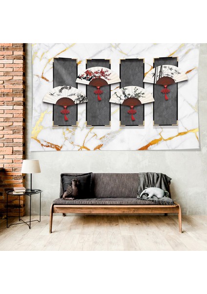Yelpaze Desen Leke Tutmaz Kadife Dokulu Kumaş Duvar Örtüsü Duvar Halısı Tapestry