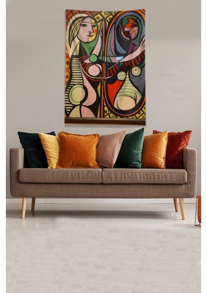 Multirenk Kubik Yansıma Kadın ve Adam Leke Tutmaz Kadife Kumaş Duvar Örtüsü Duvar Halısı Tapestry modelleri