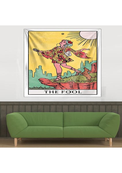 The Fool Tarot Desen Leke Tutmaz Kadife Dokulu Kumaş Duvar Örtüsü Duvar Halısı Tapestry