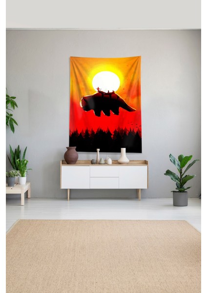 Çok Renkli Appa Desenli Leke Tutmaz Kadife Kumaş Duvar Örtüsü Duvar Halısı Tapestry