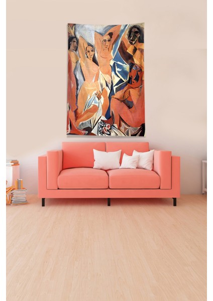 Multirenk Aynanın Karşısındaki Yansıma Leke Tutmaz Kadife Kumaş Duvar Örtüsü Duvar Halısı Tapestry