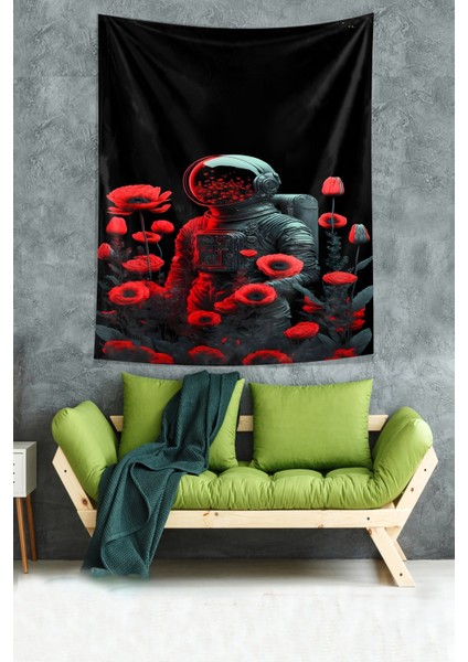 Gelincik Astronot Leke Tutmaz Kumaş Duvar Örtüsü Duvar Halısı Tapestry modelleri