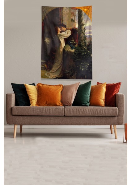 Multirenk Sevgiliye Kavuşma Leke Tutmaz Kadife Kumaş Duvar Örtüsü Duvar Halısı Tapestry modelleri