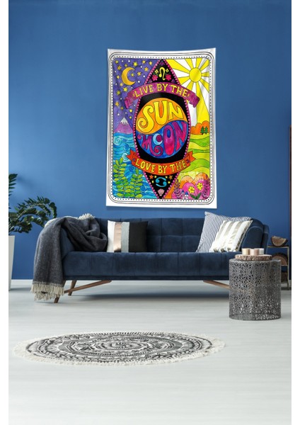 Multirenk Live And Love By Sun Leke Tutmaz Kadife Kumaş Duvar Örtüsü Duvar Halısı Tapestry modelleri