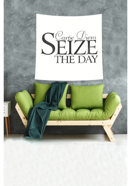 Beyaz Carpe Diem Leke Tutmaz Kadife Kumaş Duvar Örtüsü Duvar Halısı Tapestry modelleri